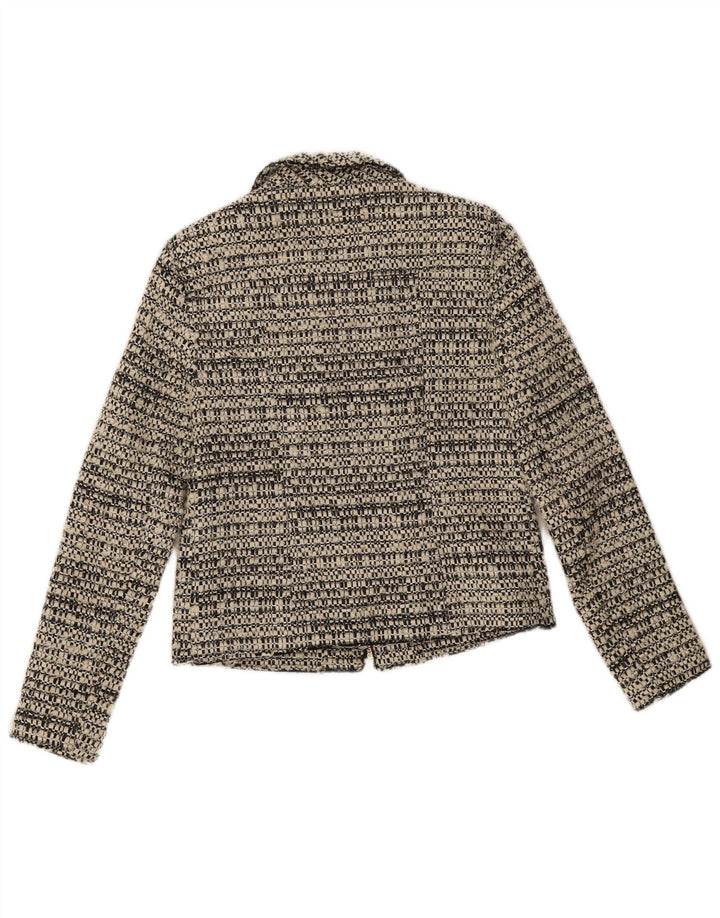 Zara Dame Blazer Jakke UK 10 Små Grå Flecked