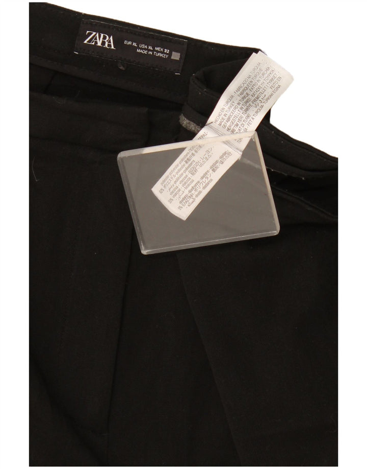 Zara Dame Bootcut Casual Bukser XL W32 L33 Sort Polyester