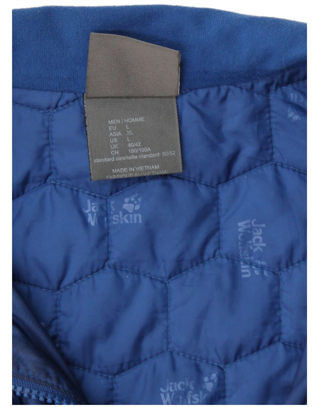 JACK WOLFSKIN Herre quiltet jakke UK 40/42 Large Blue Polyester