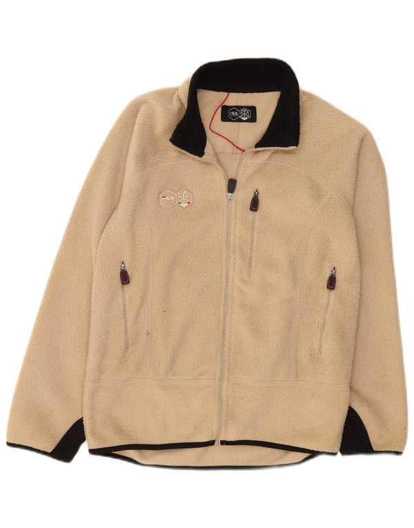 FILA Fleecejakke til mænd UK 36 Small Beige Colourblock Polyester