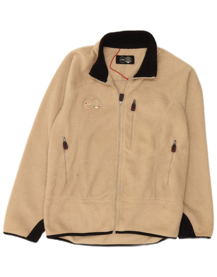 FILA Fleecejakke til mænd UK 36 Small Beige Colourblock Polyester