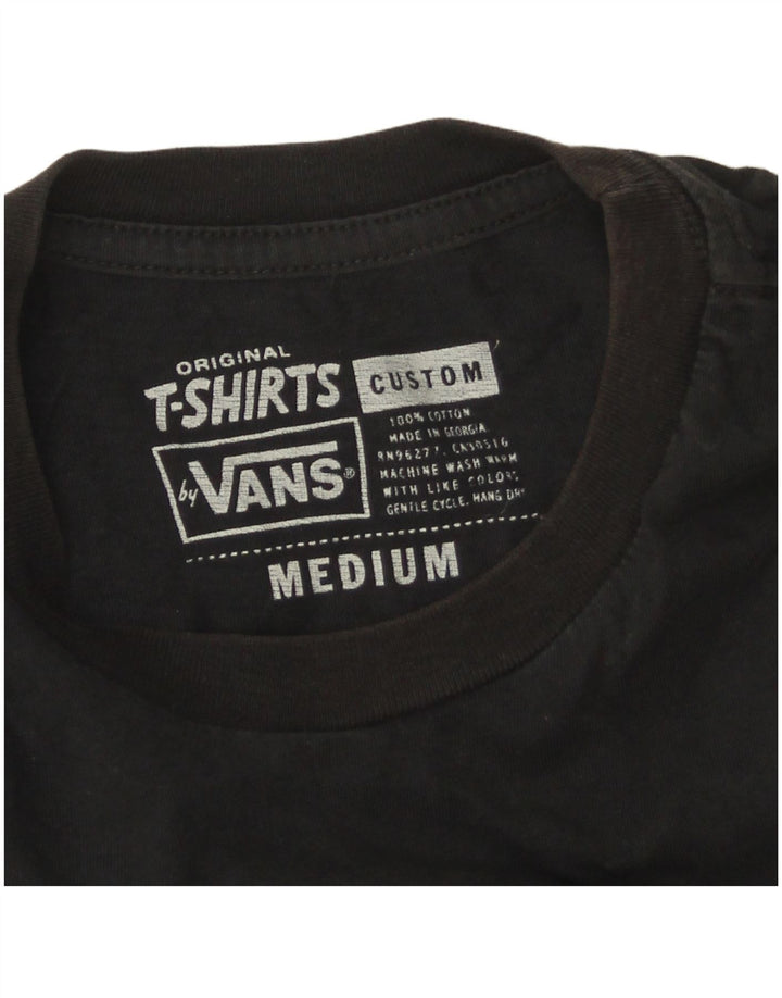 Vans Herre Custom Fit Grafisk T-Shirt Top Medium Sort Bomuld