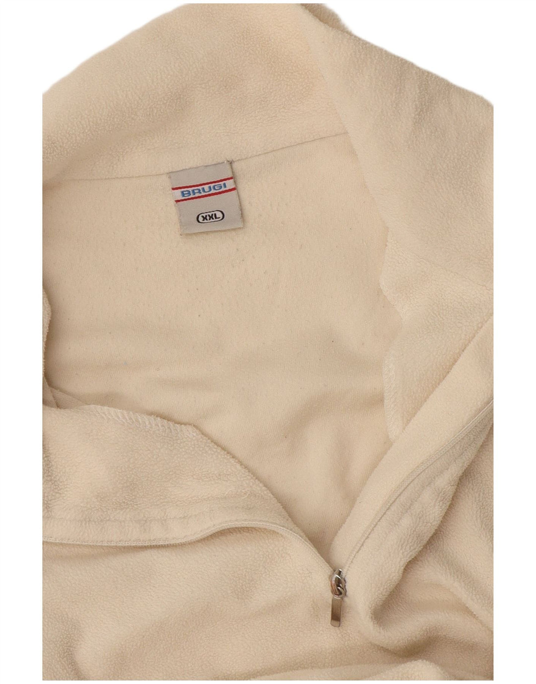 Brugi herre lynlås hals fleece trøje 2XL Off White