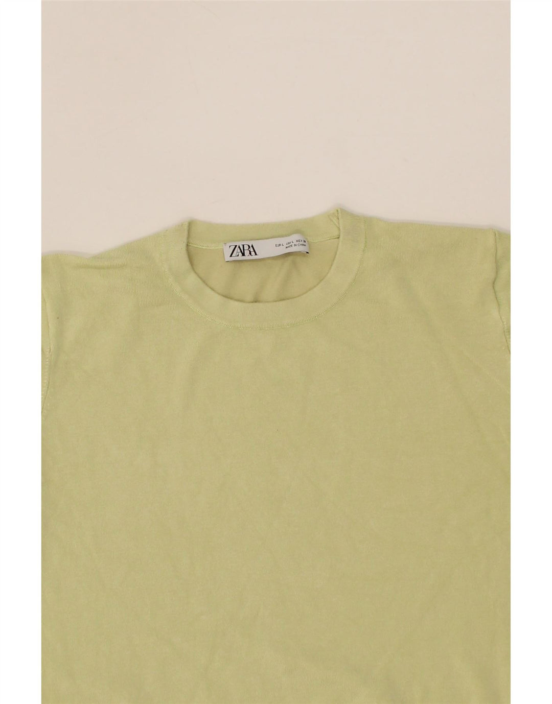 ZARA Womens Crew Neck Jumper Sweater UK 16 Large Yellow Vintage Zara and Second-Hand Zara from Messina Hembry 