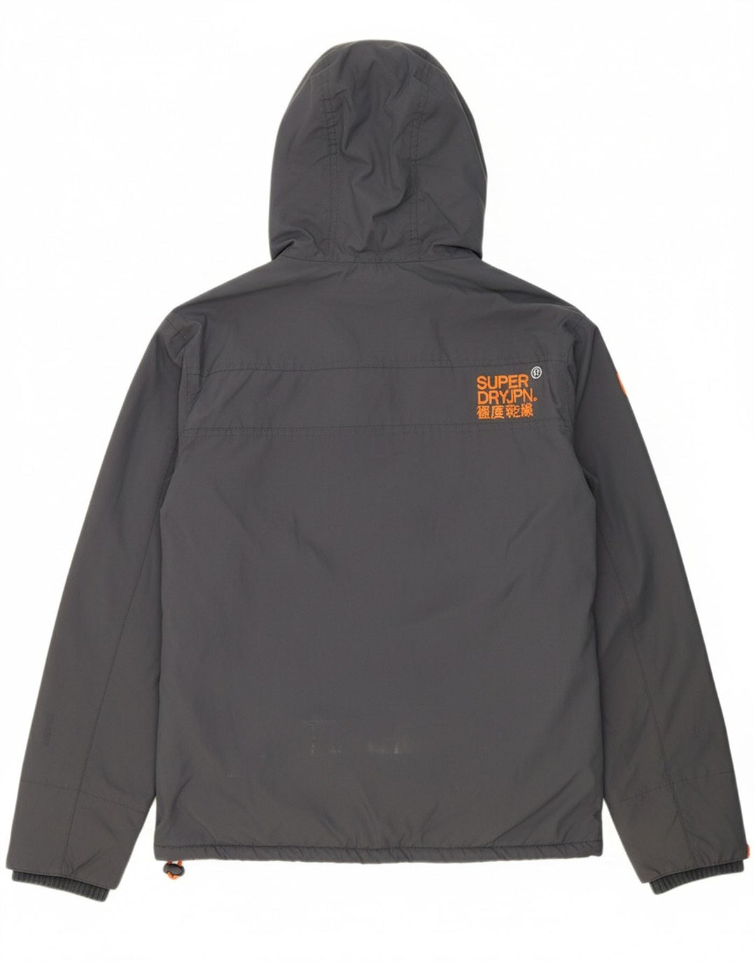 SUPERDRY Womens Windcheater Hooded Windbreaker Jacket UK 16 Large Grey