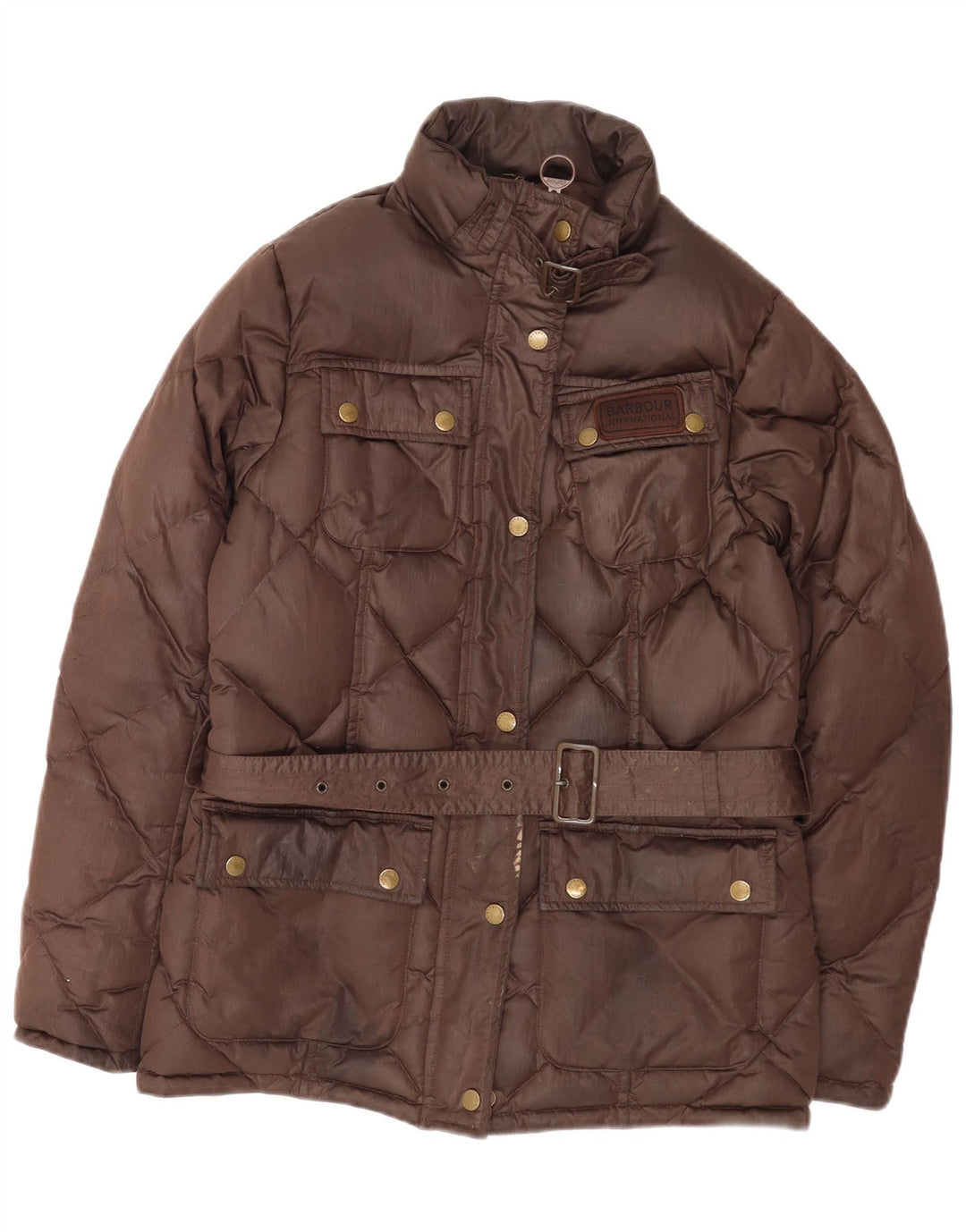 Barbour Polstret jakke til kvinder UK 12 Medium Brun Polyester
