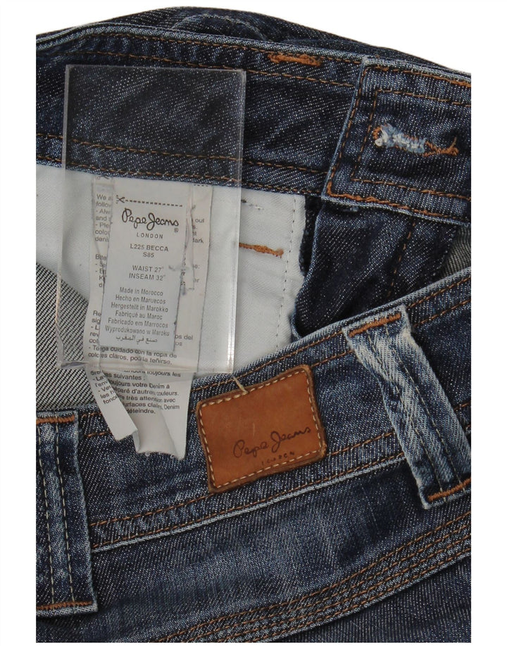 PEPE Jeans Dame Bootcut Jeans W27 L32 Blå Bomuld
