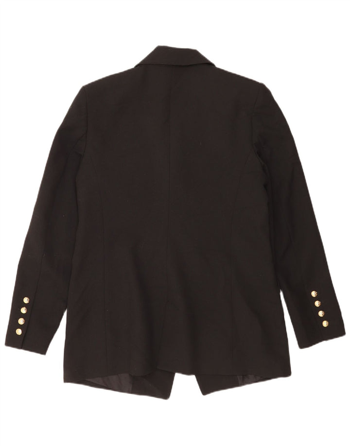 Zara Dame Dobbeltradet Blazer Jacket UK 16 Stor Sort Polyester