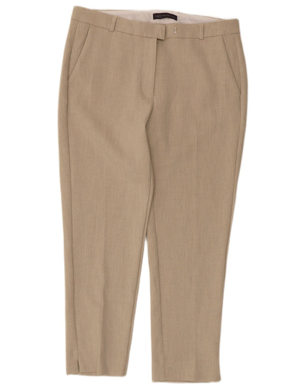 Marks & Spencer Dame Cropped Trousers UK 12 Medium W32 L25 Beige