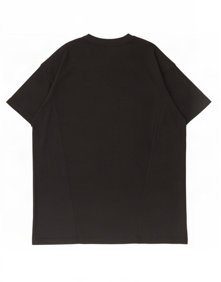 Adidas Herre Regular Fit T-Shirt Top Stor Sort Bomuld