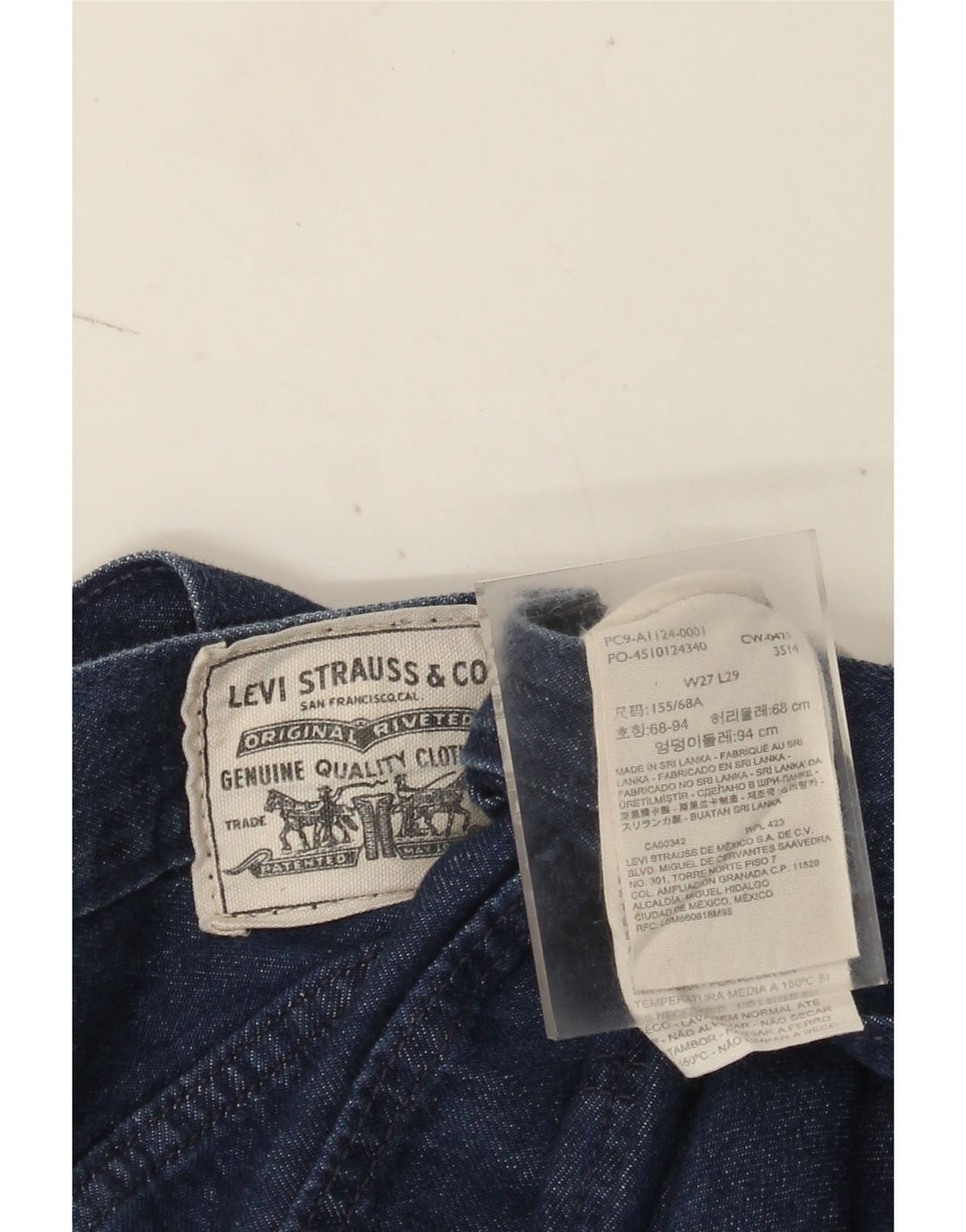 Levi's lige jeans til kvinder W27 L29 Marineblå bomuld