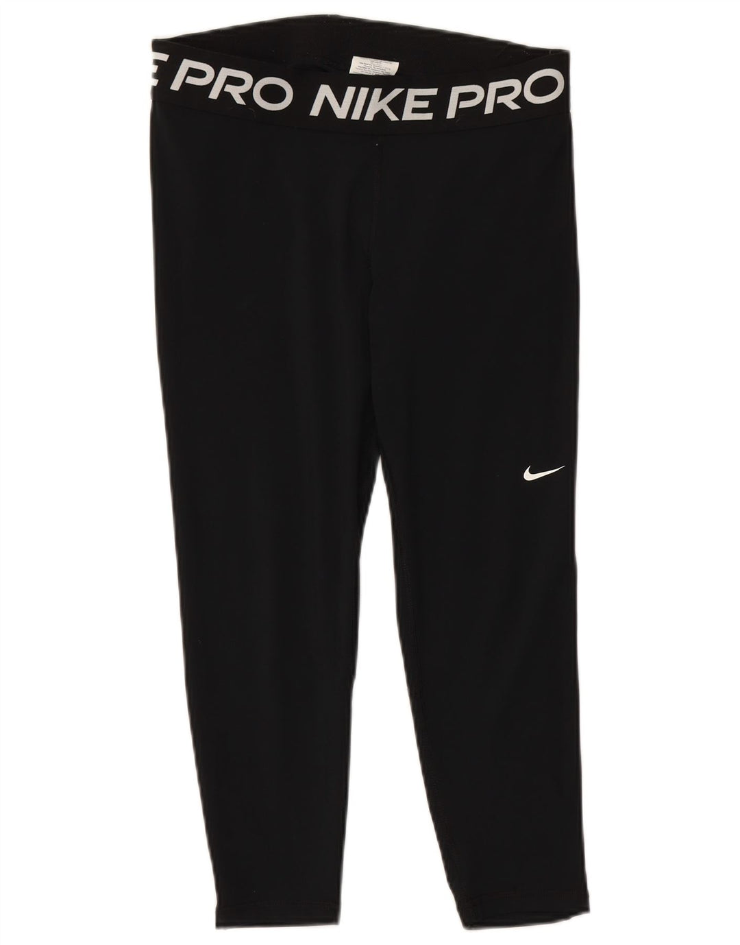 NIKE Dri Fit grafiske leggings til kvinder UK 14 Stor sort polyester