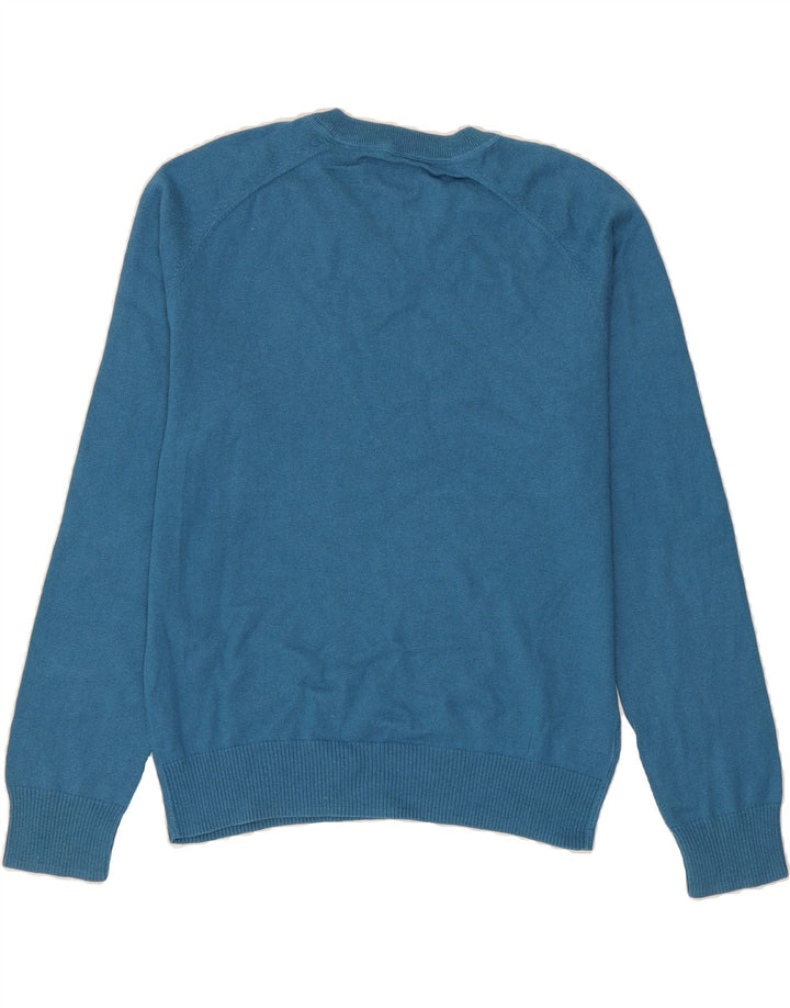 PENGUIN Mens V-Neck Jumper Sweater Large Blue Cotton Vintage Penguin and Second-Hand Penguin from Messina Hembry 