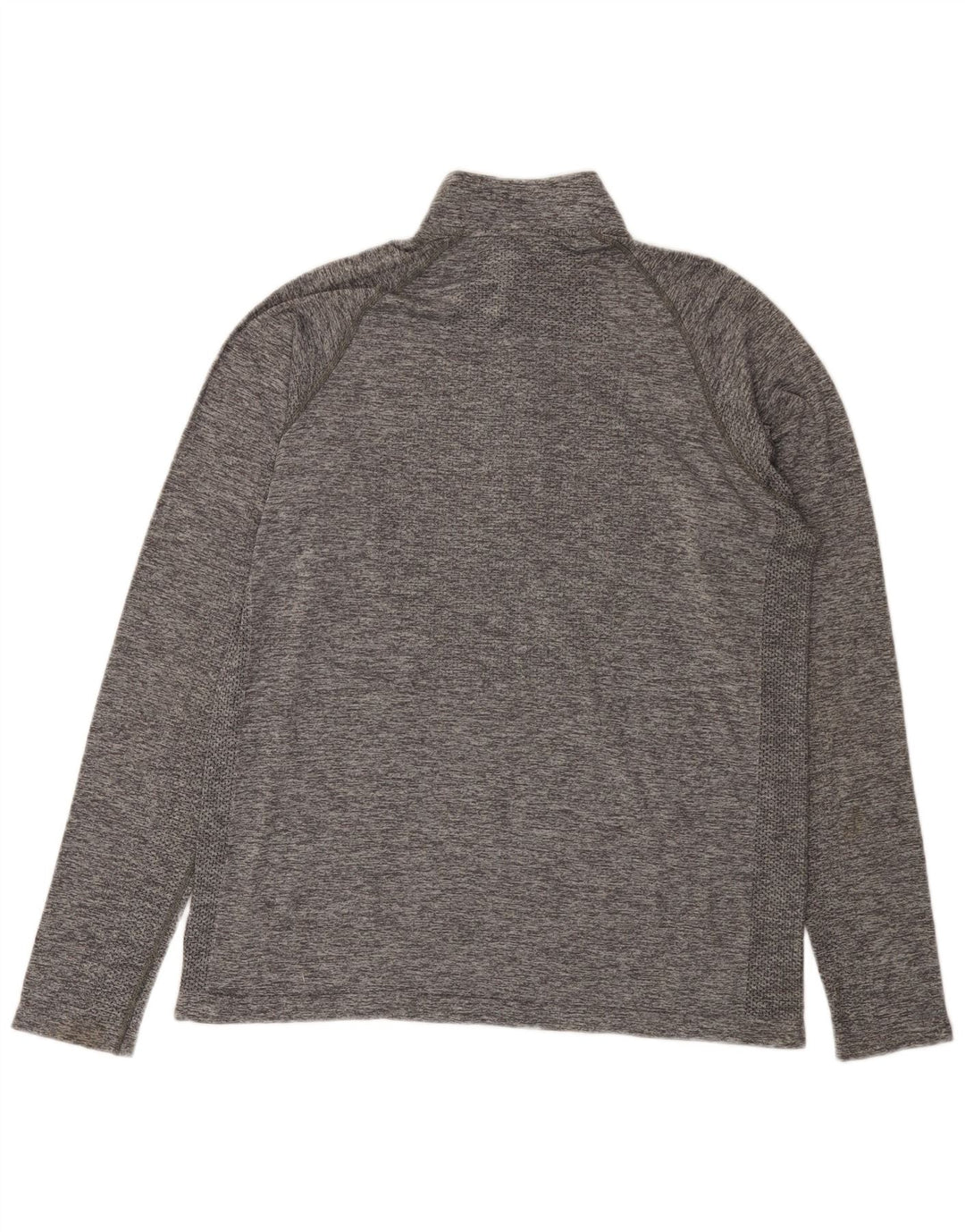 EDDIE BAUER Herre Zip Neck Pullover Træningsdragt Top XL Grå Flecked