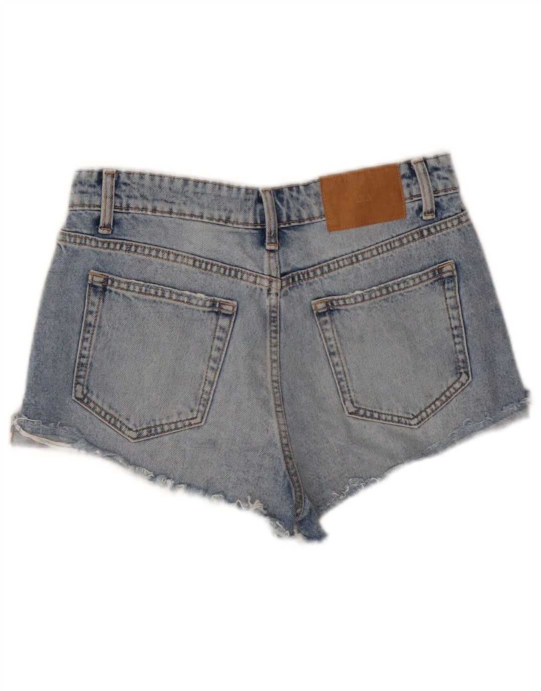 Zara Dame Denim Hot Pants EU 36 XS W26 Blå