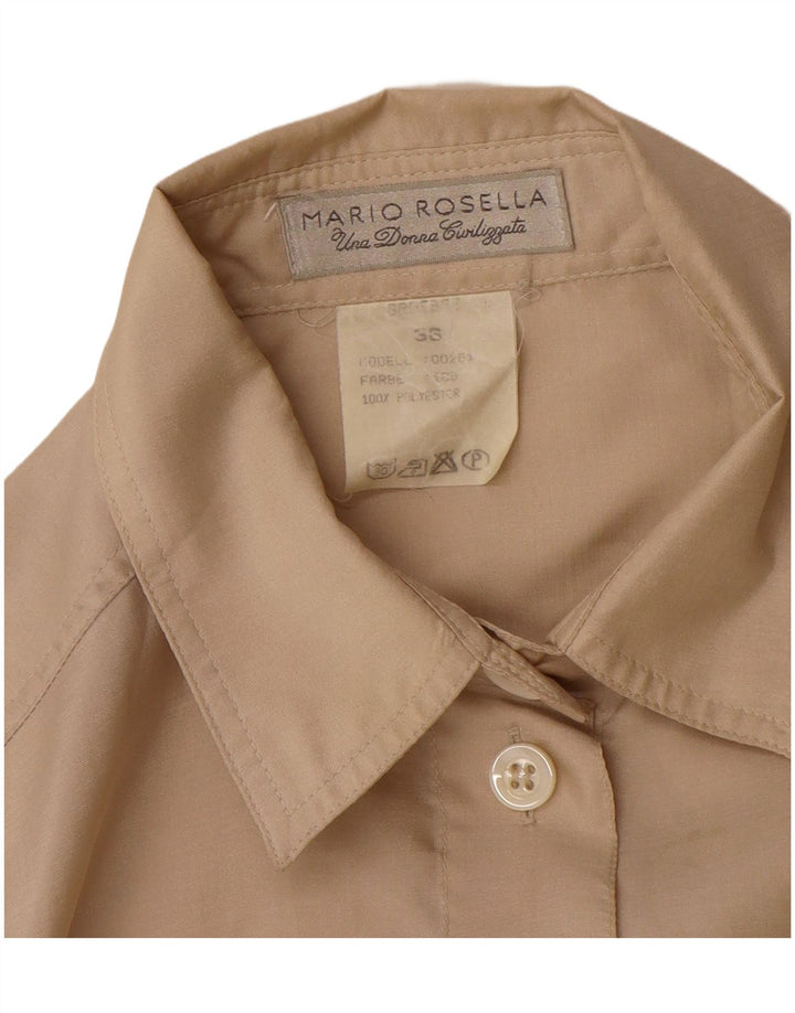 Mario Rosella Dame Oversized skjortebluse EU 36 Small Beige Polyester
