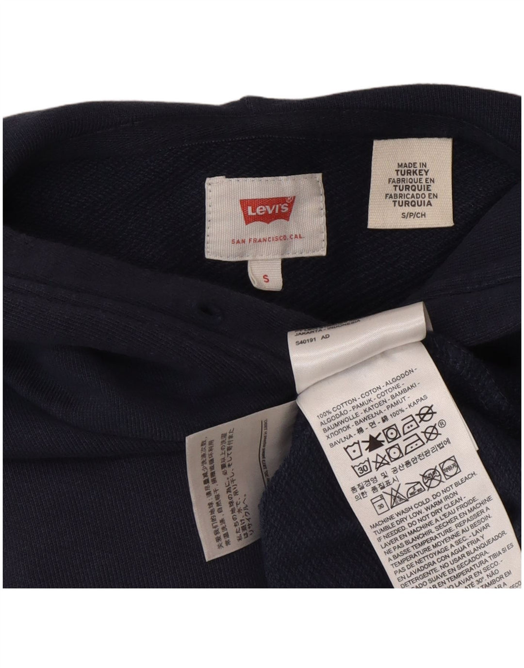Levi's Grafisk hættetrøje til mænd, lille marineblå bomuld