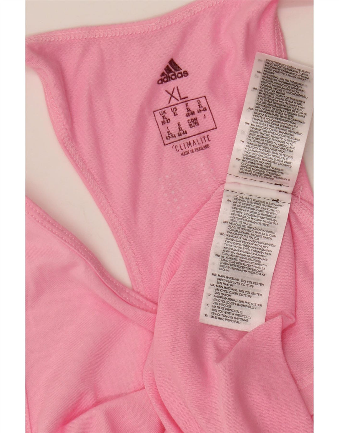 ADIDAS Dame Climalite Vest Top UK 20/22 XL Pink Polyester