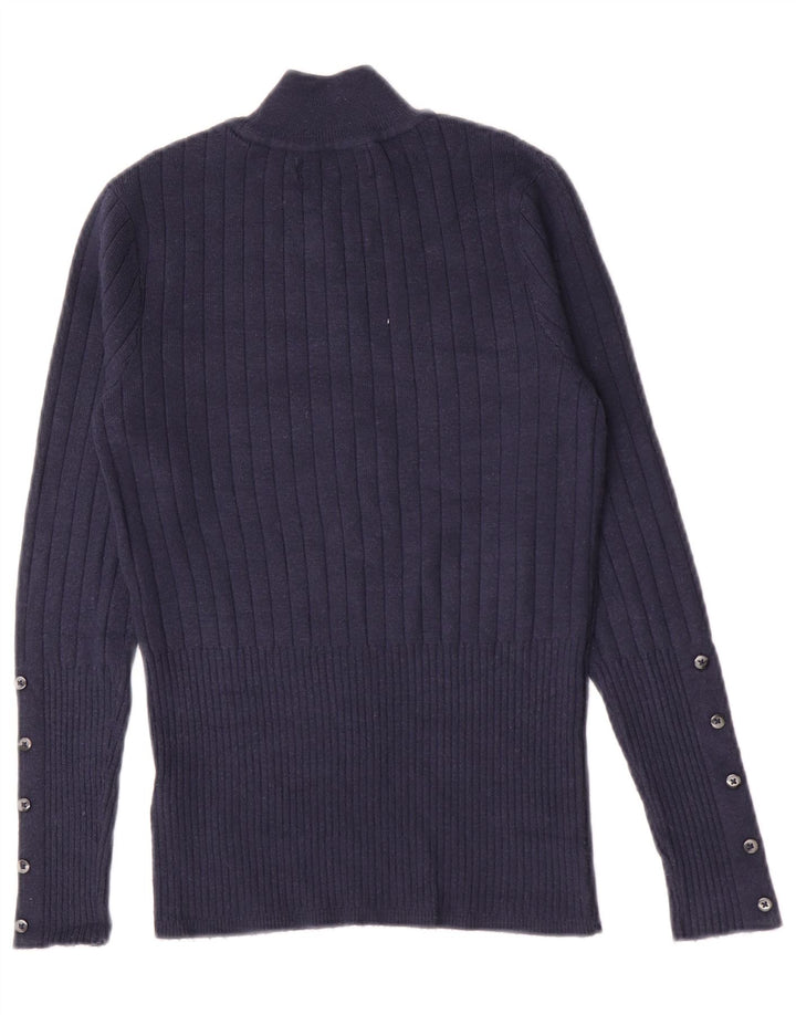 Marks & Spencer Dame Turtle Neck Jumper Sweater UK 10 Small Navy Blue
