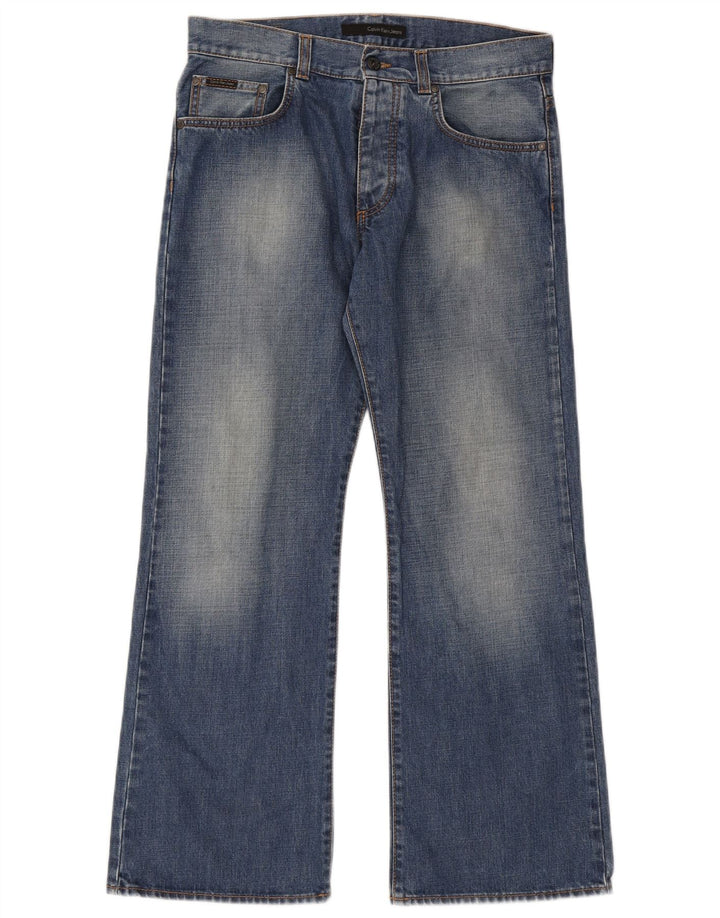 CALVIN KLEIN Womens Bootcut Jeans W31 L29 Blue Cotton