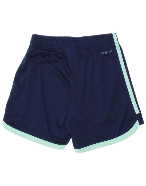 Adidas Boys Aeroready Graphic Sports Shorts 7-8 år Navy Blue Colourblock