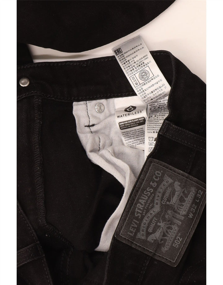 Levi's Herre 502 tilspidsede jeans W32 L32 sort bomuld