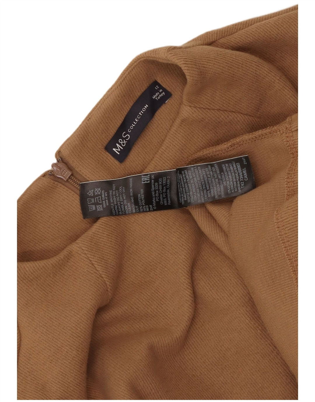 Marks & Spencer Dame Jumper Dress UK 12 Medium Brun Bomuld