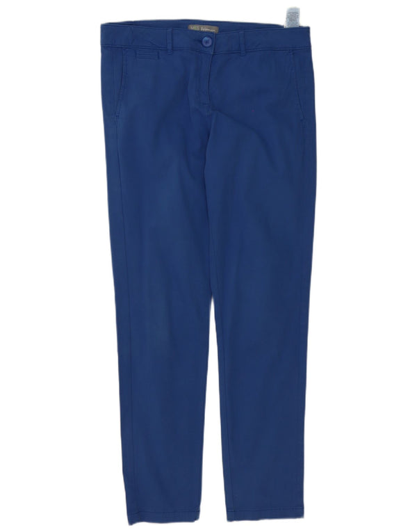 Marks & Spencer Dame Slim Chino Bukser UK 12 Medium W32 L30 Blå Bomuld
