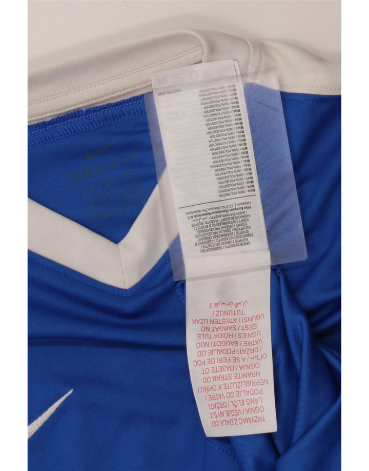 NIKE Boys Dri Fit T-Shirt Top 10-11 år Medium Blue Colourblock
