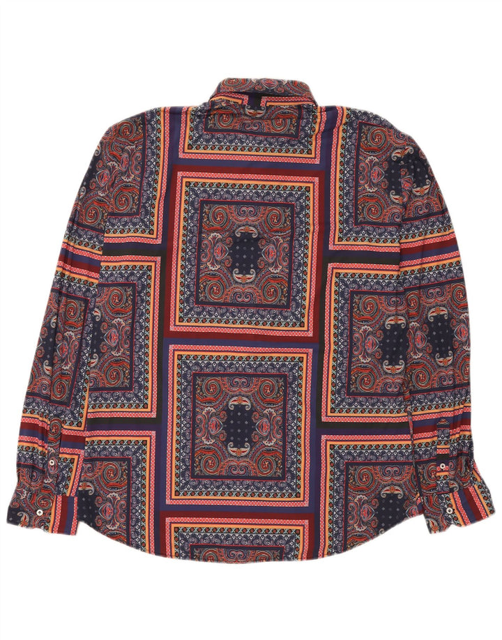 Brian Dales Herreskjorte str. 42 Large Navy Blue Paisley