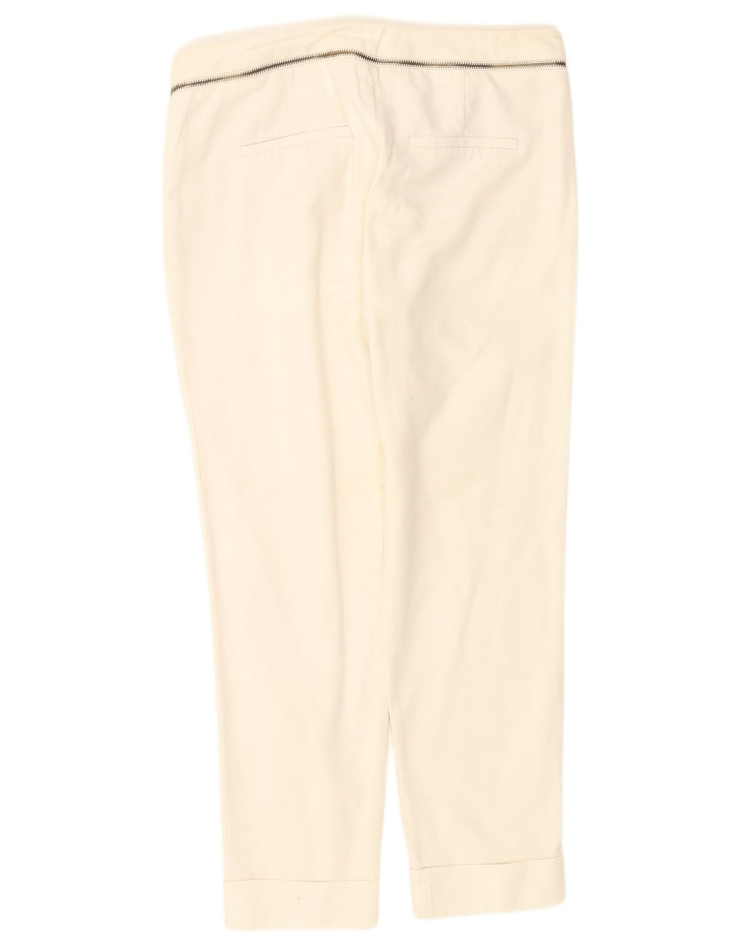 Zara Dame Slim Cropped Trousers EU 38 Small W28 L26 White