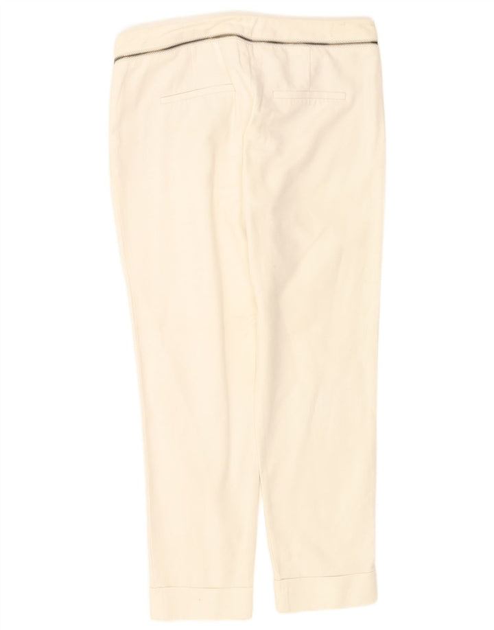 Zara Dame Slim Cropped Trousers EU 38 Small W28 L26 White