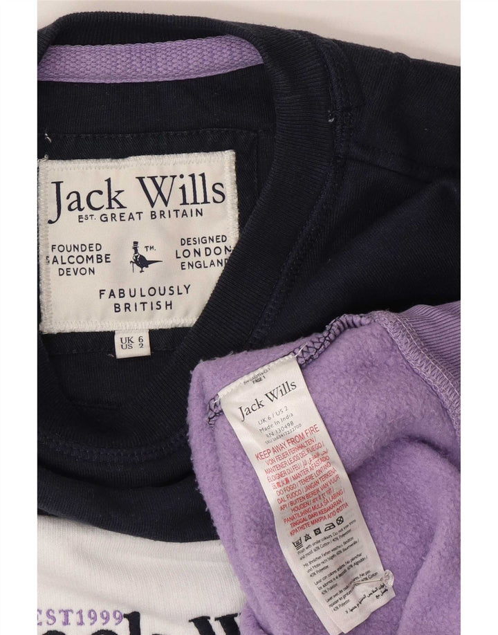 Jack Wills Dame Grafisk Sweatshirt Jumper UK 6 XS Flerfarvet