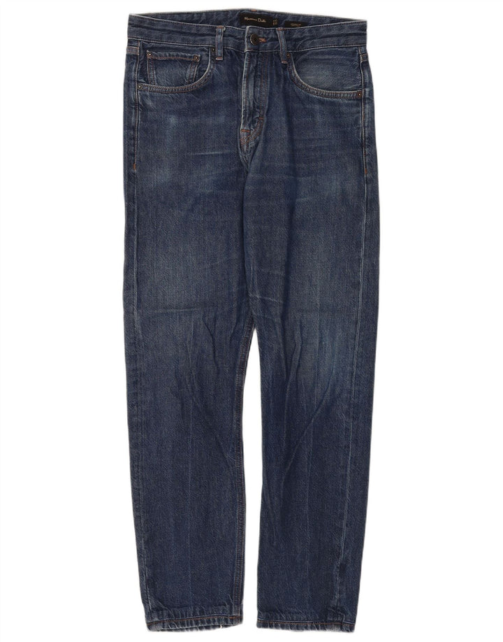 MASSIMO DUTTI Straight Jeans til mænd EU 38 Small W30 L30 Blue Cotton