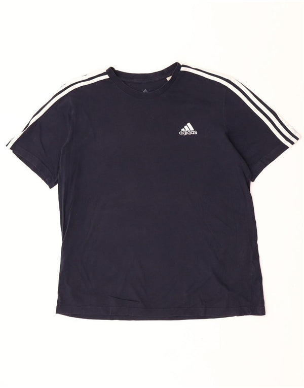 Adidas herre T-shirt top XL marineblå bomuld