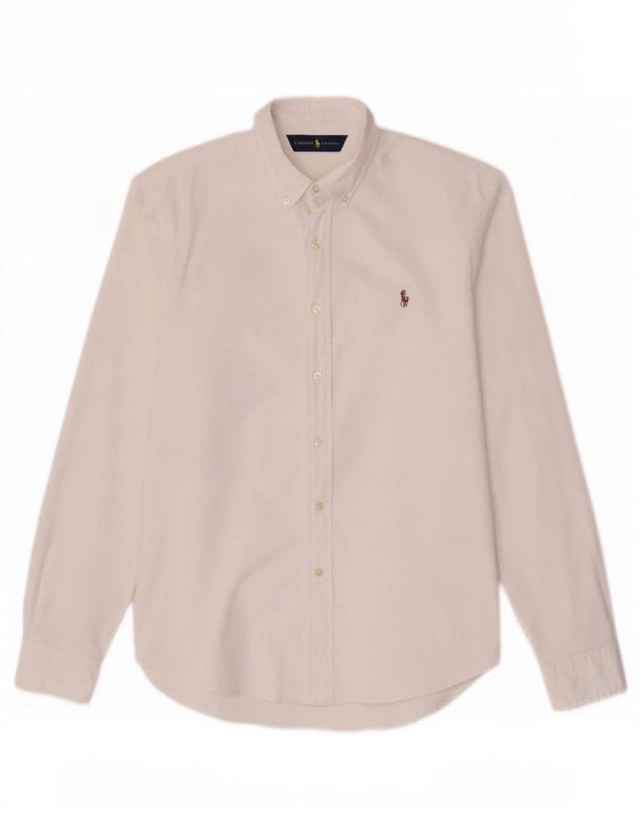 Ralph Lauren Stretch Oxford Slim Fit skjorte til mænd, stor hvid