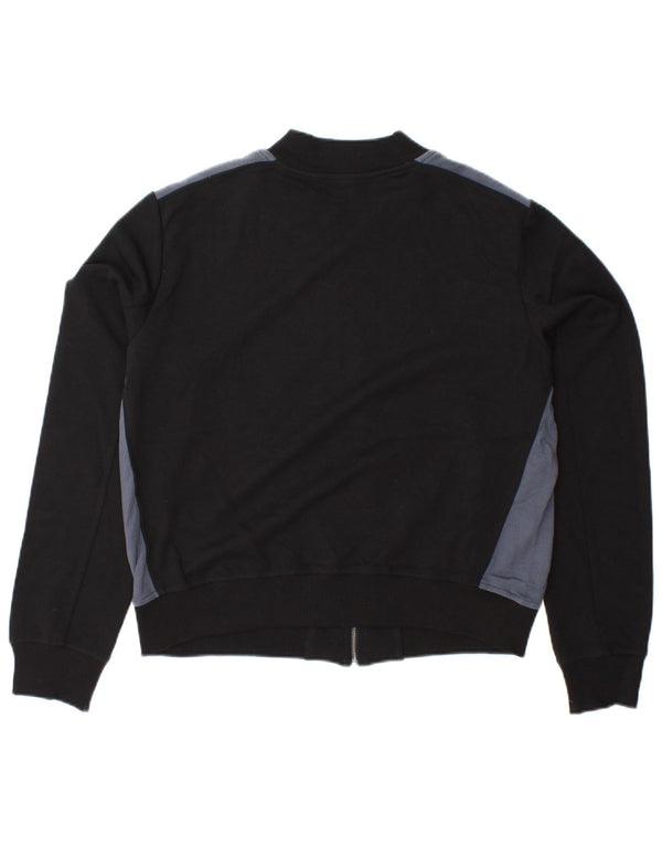 BENETTON Womens Crop træningsdragt topjakke UK 16 Large Black Colourblock
