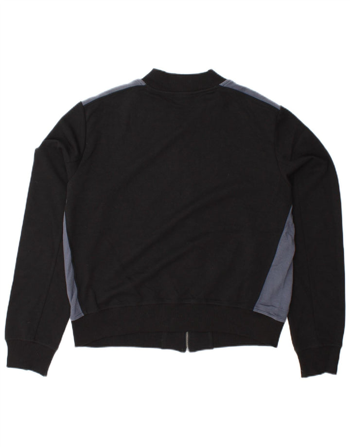 BENETTON Womens Crop træningsdragt topjakke UK 16 Large Black Colourblock