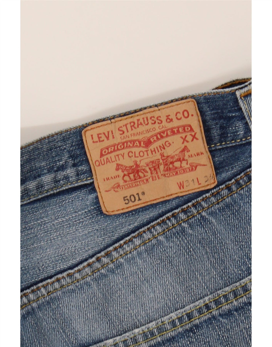 LEVI'S Mens 501 Denim Shorts W31 Medium Blue Vintage Levi's and Second-Hand Levi's from Messina Hembry 
