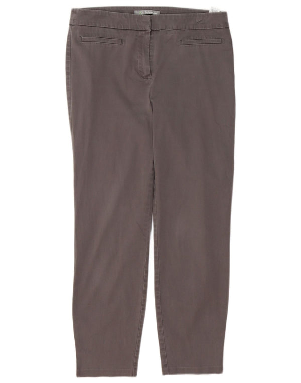 Marks & Spencer Dame Crop Slim Casual Bukser UK 10 Small W30 L25 Grå