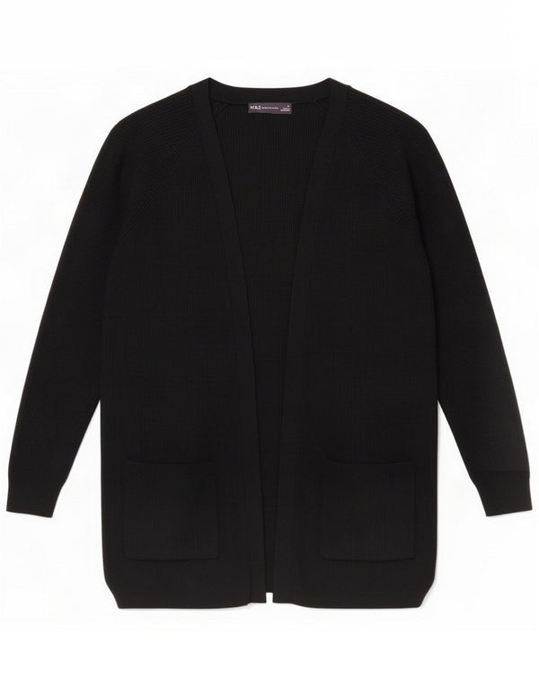 Marks & Spencer Womens Open Cardigan Sweater UK 12 Medium Black Viscose