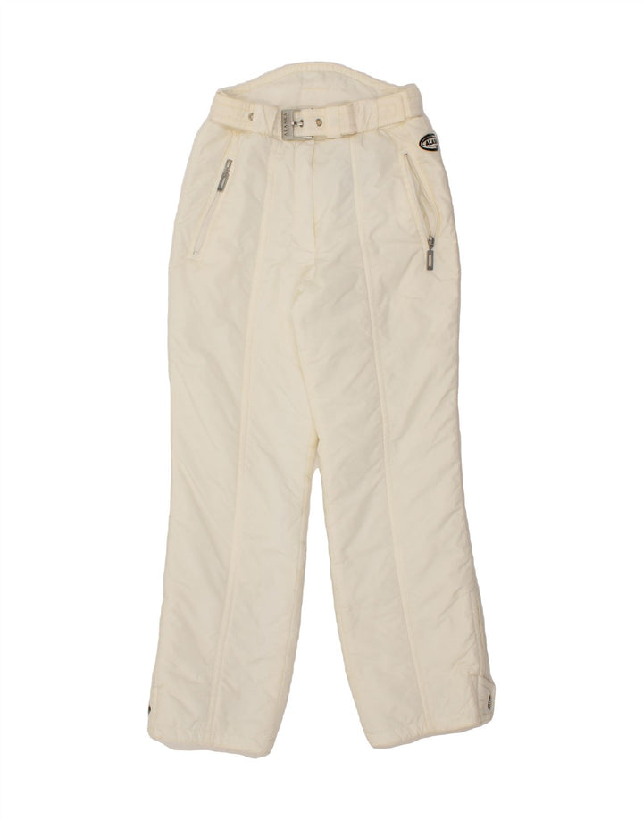 ALASKA Womens Ski Trousers EU 36 Small  Off White Polyamide Vintage Alaska and Second-Hand Alaska from Messina Hembry 