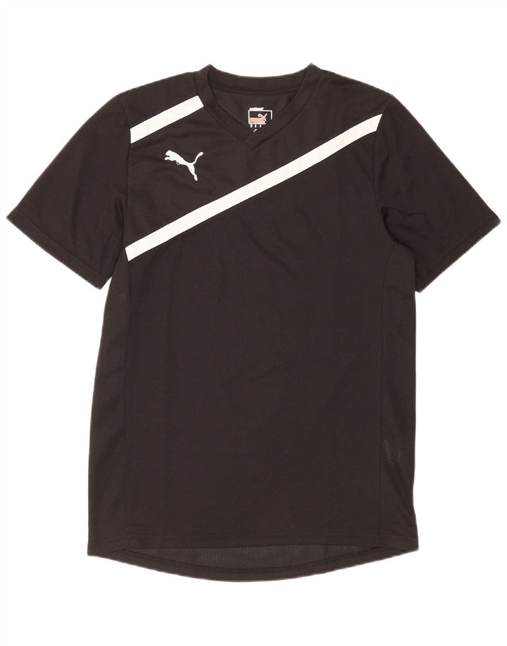 Puma herre T-shirt top lille sort stribet polyester