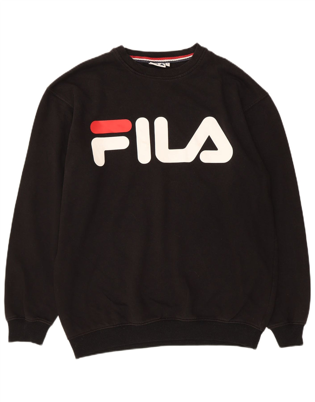 Fila Herre Grafisk Sweatshirt Jumper Medium Sort Bomuld