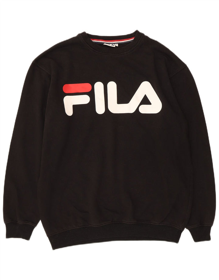 Fila Herre Grafisk Sweatshirt Jumper Medium Sort Bomuld