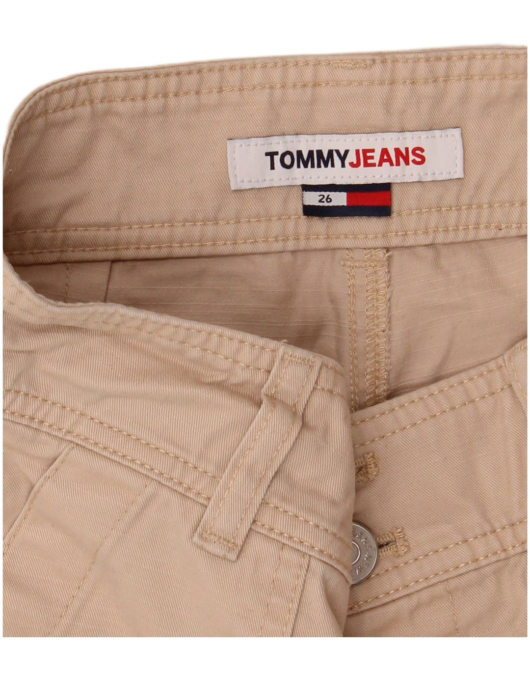 Tommy Hilfiger Dame High Rise Cargo Shorts W26 Small Beige