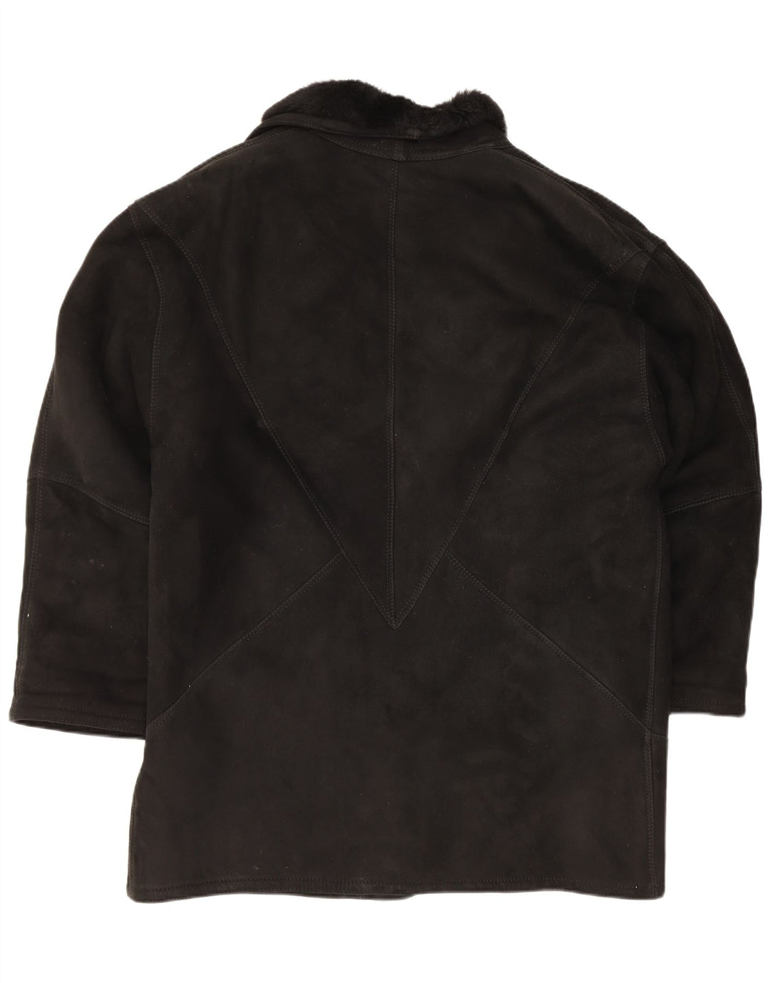 Vintage Dame Oversized Shearling Coat IT 46 Large Black Shearling