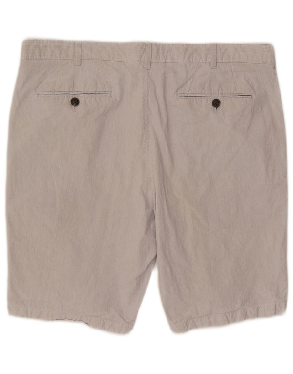 Marks & Spencer Chino Shorts til mænd W40 XL Grå nålestribet bomuld
