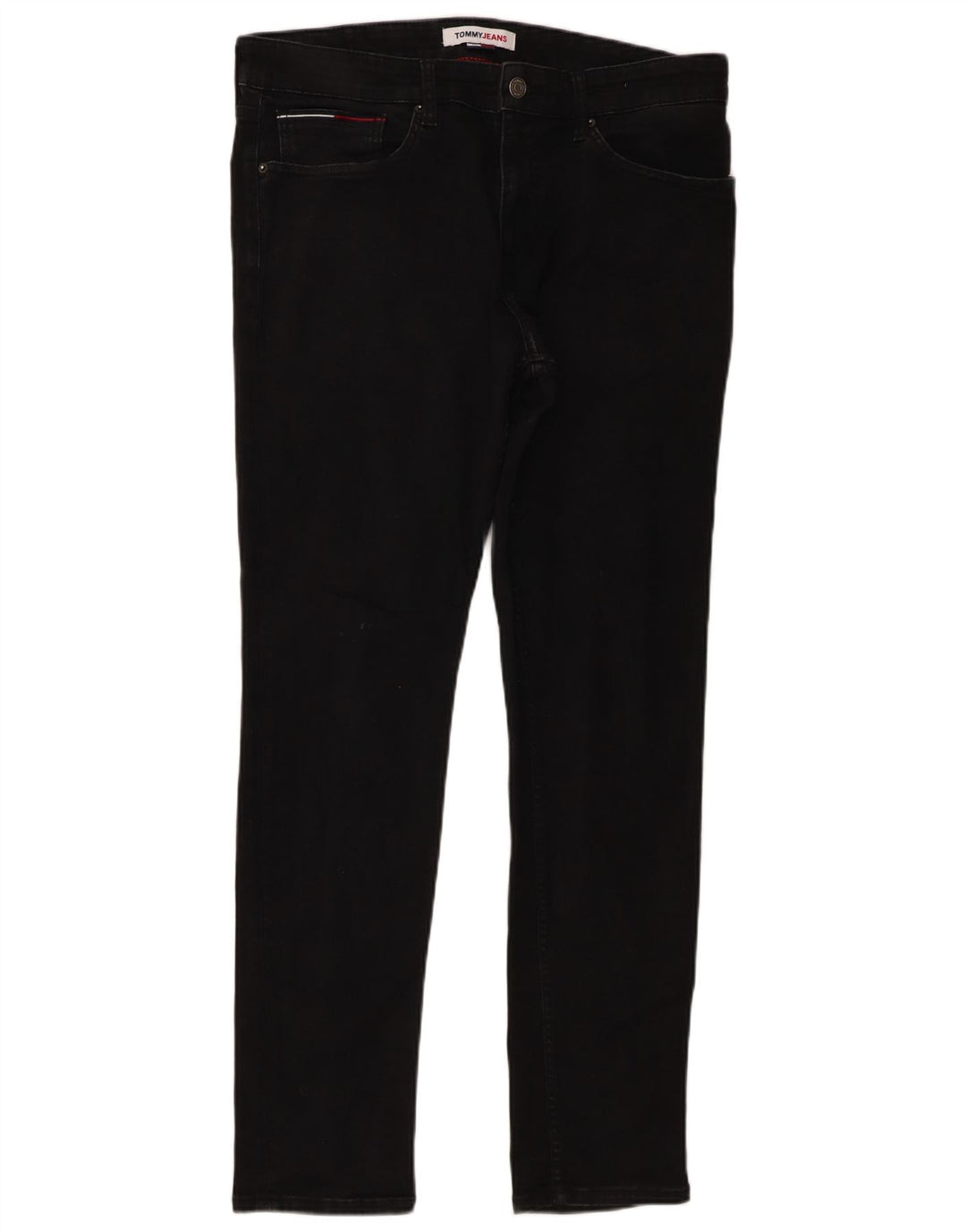 Tommy Hilfiger Herre Slim Jeans W34 L32 Sort Bomuld
