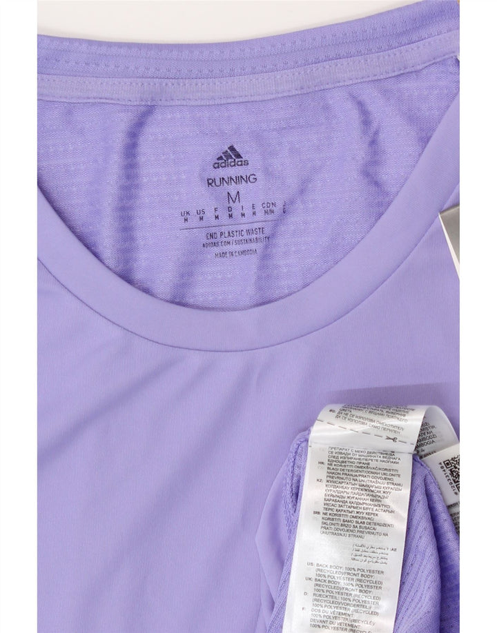Adidas Herre Aeroready T-Shirt Top Medium Lilla Polyester